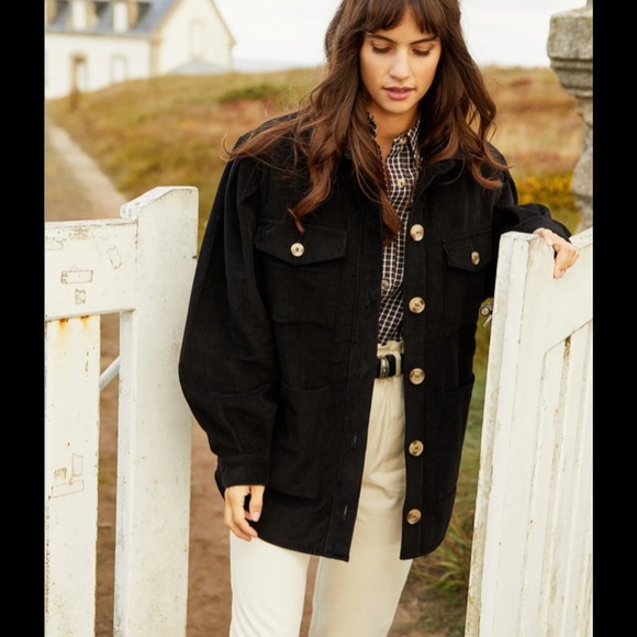 Petite Mendigote Samantha corduroy jacket in black - Picture 1 of 5